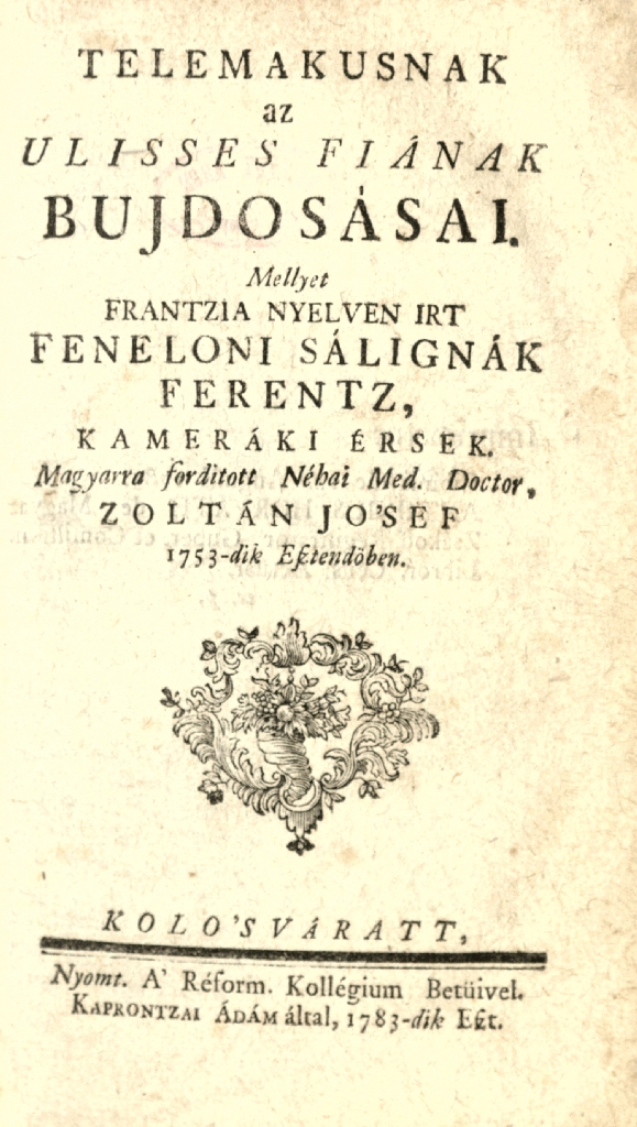 Telemakusnak az Ulisses fiának bujdosásai, 1783