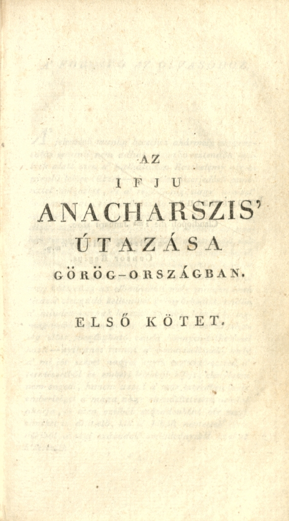 Deáky Filep Sámueé: Az ifju Anacharszis utazása, 1820