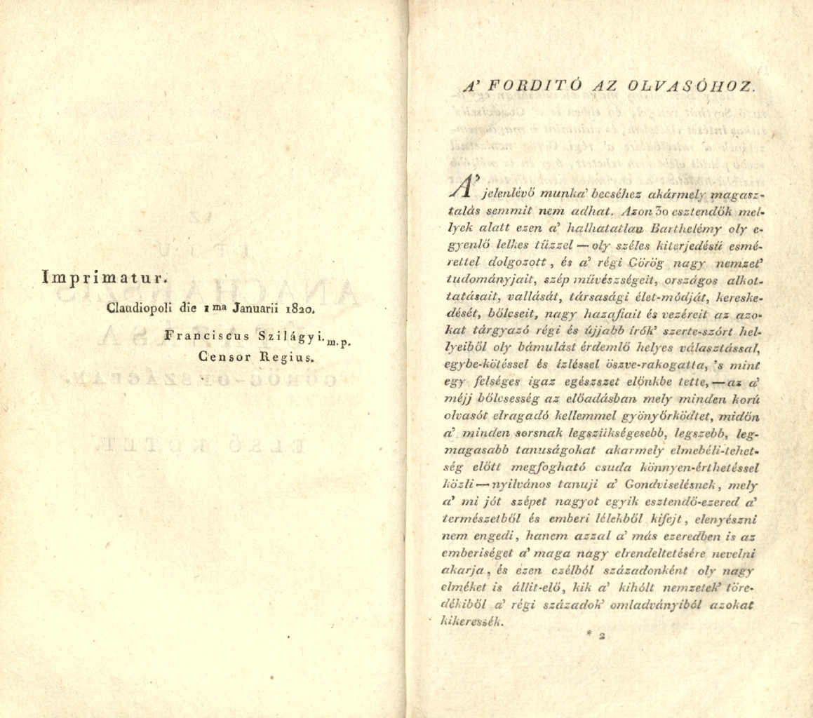 Deáky Filep Sámueé: Az ifju Anacharszis utazása, 1820