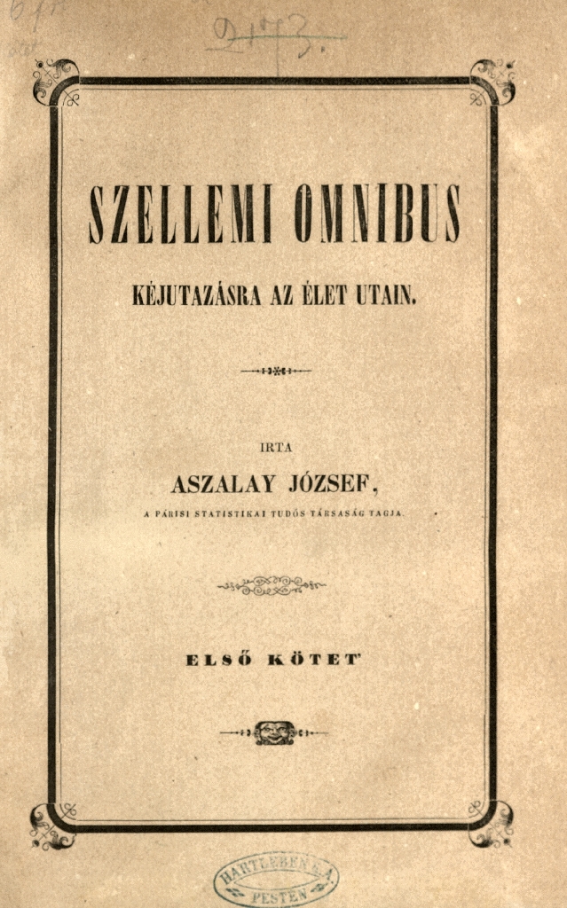 Aszlay József: Szellemi omnibus, 1855