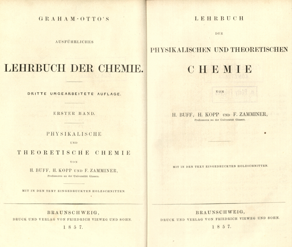 Graham, Otto: Ausführliches Lehrbuch der Chemie, 1857