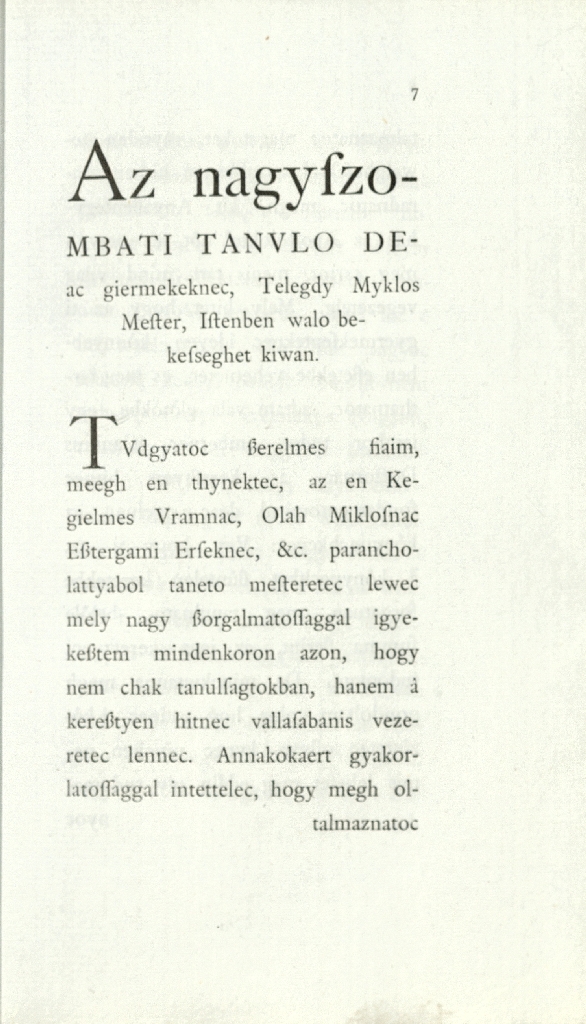 Telegdi Miklós: Az keresztyensegnec fondamentomirol..., 1562, 1884