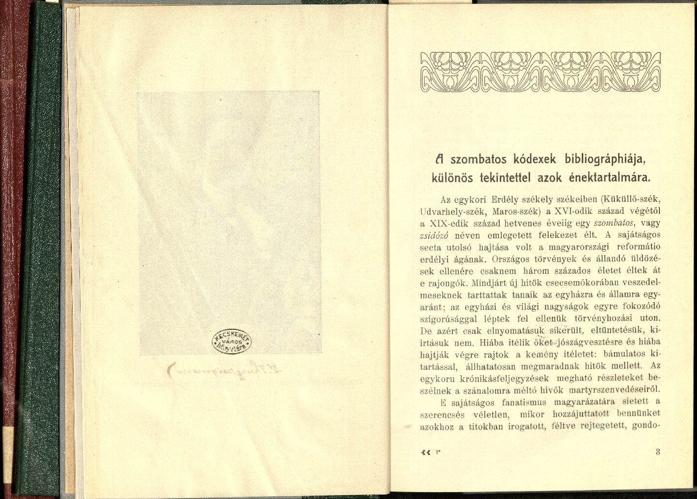Thúry Zsigmond: A szombatos kódexek bibliográphiája, 1912