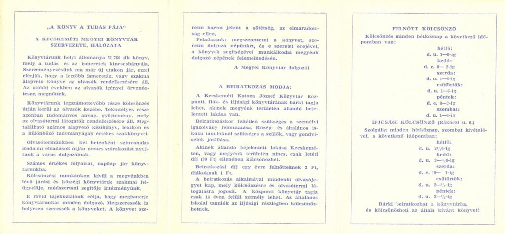 Könyvtári tájékoztató 1957-ből