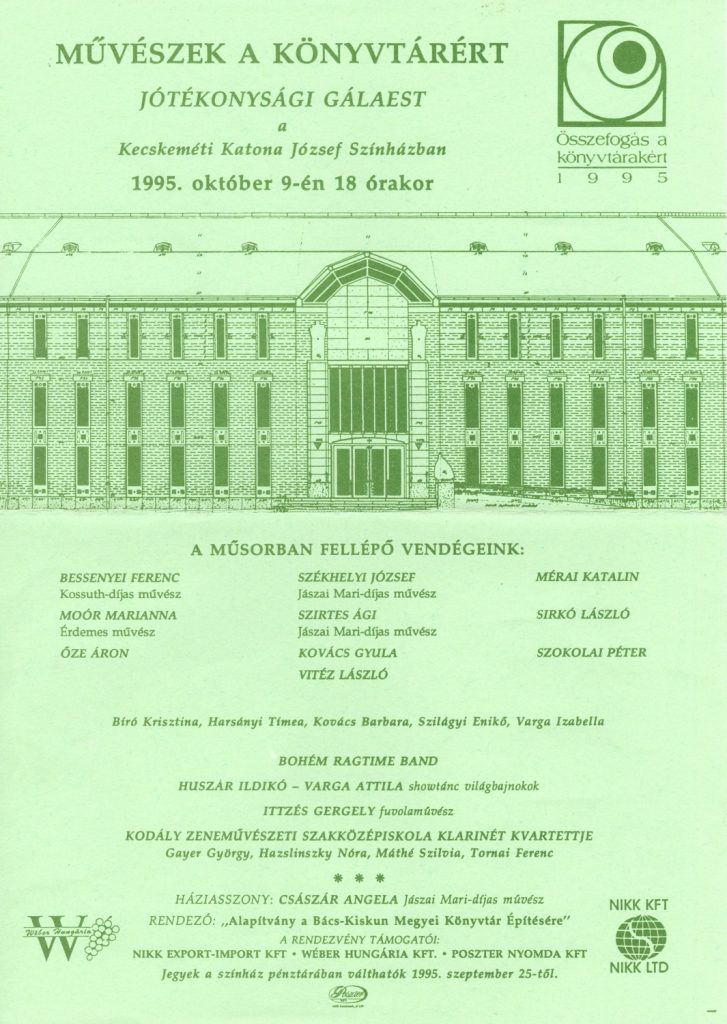 Művészek a könyvtárért - 1995. október 9.