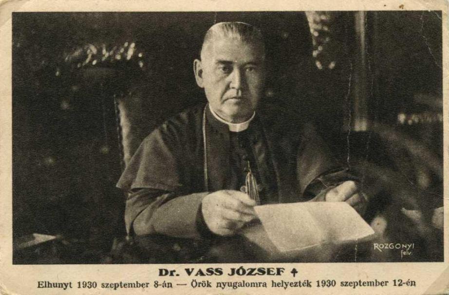 Dr. Vass József (1877-1930) kalocsai nagyprépost, egyetemi tanár, miniszter.