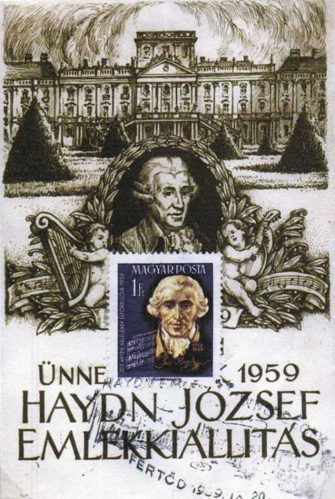 Joseph Haydn halálának 150. évfordulója, 1959. Emlékkiállítás Fertődön.