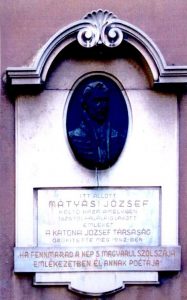 Mátyási József 1943-ban felavatott emléktáblája